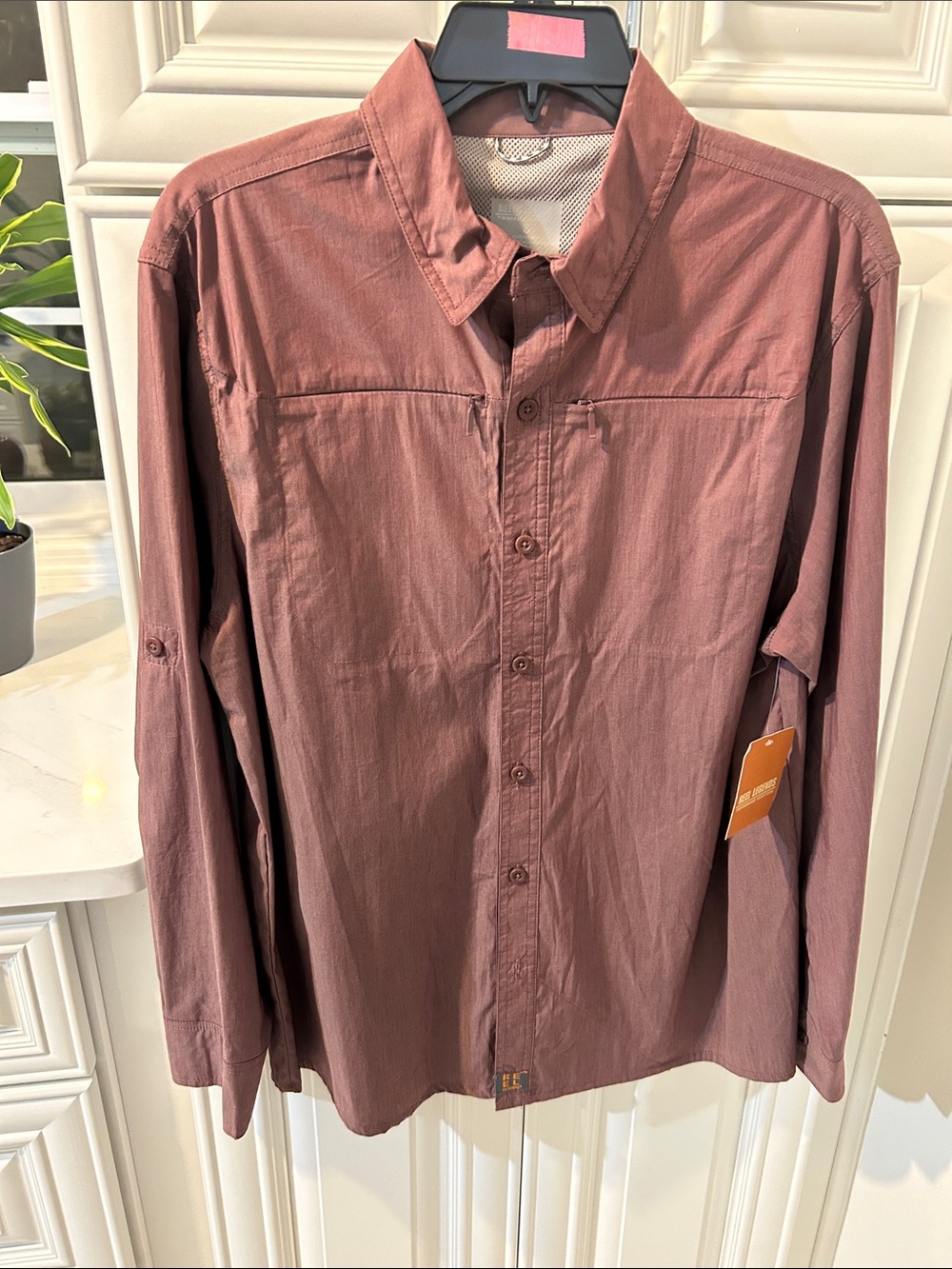 Reel Legends Men's Button-Down Shirt in Mauve